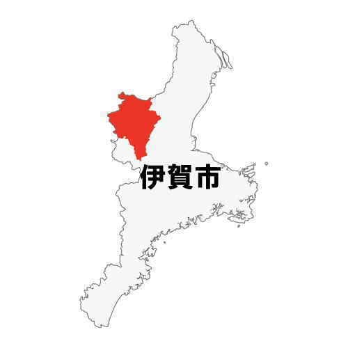 三重県で伊賀市の位置を示す地図
