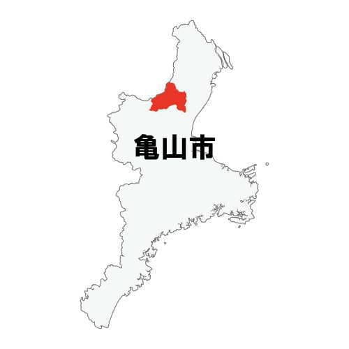 三重県で亀山市の位置を示す地図